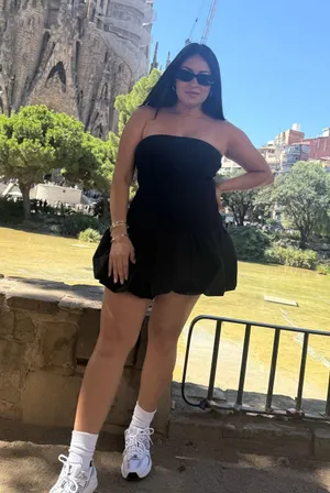 Black puff dress Size L thumbnail 1