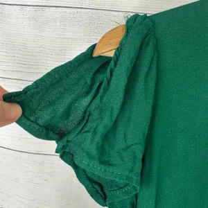 Reformation Womens size 8 Gavin Mini High Slit Flutter Sleeve Dress Green Flaws thumbnail 8