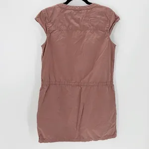 J. Crew sheath shirt tie waist Dress size 12 mauve Pockets Short Sleeve casual thumbnail 2