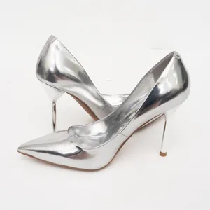 JEFFREY CAMPBELL‎ Trixy Pointed Toe Pump In Silver Metallic thumbnail 9