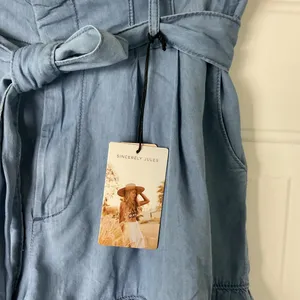 Sincerely‎ Jules High Waist Ruffle Hemline Chambray Shorts Size Large New thumbnail 7
