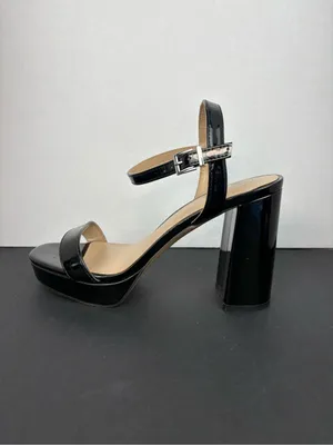 mix no. 6 Black Patent Platform Block Heel Sandals - Women thumbnail 5