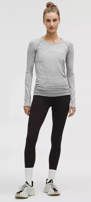 Lululemon Swiftly Tech Long Sleeve 2.0 Gray Size 12 Thumbholes Athletic Top thumbnail 1