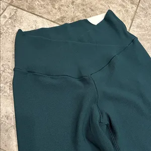 OFFLINE by Aerie Real Me Waffle High Waisted Crossover Legging Green NEW Medium thumbnail 5