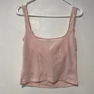 Garage Pink Corset Tank Top Women’s M Cowl Neck Ribbon Coquette Y2K thumbnail 3