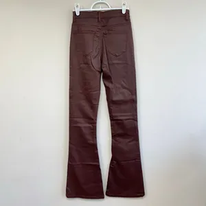 Edikted Brown Luna Faux Leather Midrise Flared Jeans Small Women thumbnail 5