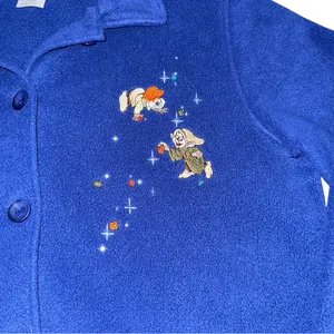 VTG 90s Disney Store Fleece Jacket Large Snow White Seven Dwarfs Embroidered thumbnail 4