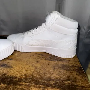 Puma Carina Mid White Sneakers Womens 7.5 Platform High Top Athletic Shoes thumbnail 6