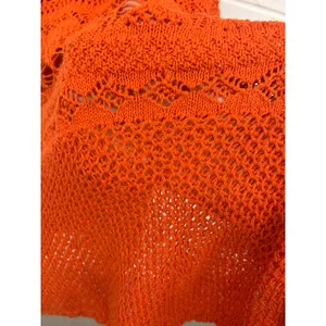 Free People FP Beach Sz L Orange Emma Fauxchet Knit Sleeveless Boho Midi Dress thumbnail 9