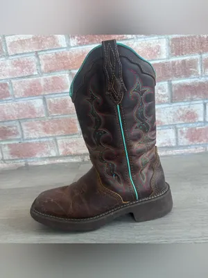 Justin Gypsy Raya Cowboy Boots Western Women’s 7 Country Brown Teal Cowgirl thumbnail 6