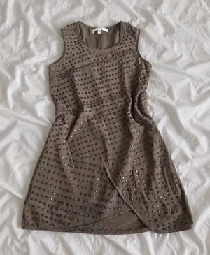 Jenny Han Brown Studded Cutout Sleeveless Dress Size S thumbnail 1