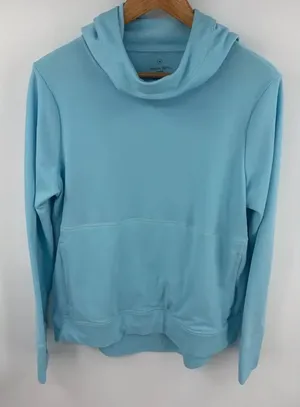 Sweaty Betty Galvanise running cowl neck sky blue hoodie women’s M performance thumbnail 1