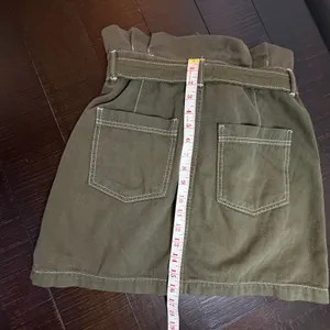 Free People Olive Green Paperbag‎ Waist Utility Mini Skirt Size 10 thumbnail 7