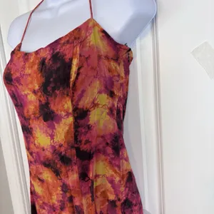 Song of Style S Abstract Watercolor Cowl Neck Handkerchief Hem Slip Dress Revolv thumbnail 13