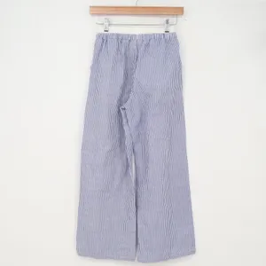 Shein Pants Girls 12Y Wide Leg Blue White Pinstripe Drawstring Excellent thumbnail 4