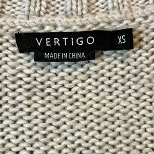 Vertigo Cream Short Sleeve Batwing Dolman Oversized Sweater Extra Small thumbnail 7