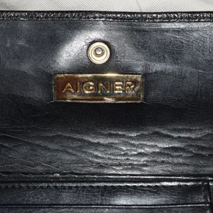 Aigner Wallet, Black, Lizard Embossed Leather thumbnail 6