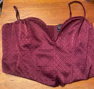 Windsor Deep Red Studded Bandeau thumbnail 1