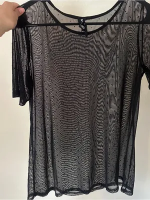 Polka dot mesh tee Black Size M thumbnail 1