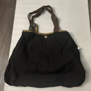 Brown/Gold Metallic Cloth Shoulder Bag Boho Fall Fairycore Grandma Minimalist thumbnail 7