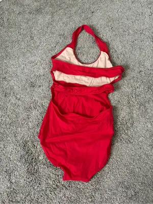 Balera Red Halter Ballet Leotard with cut outs on back Size XS thumbnail 2