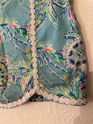 Lilly Pulitzer Patty Skorts Floral Printed Skirt Bermuda Blue Turtle Size 00 thumbnail 3