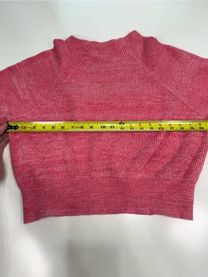 Free People Rose Pink Cropped Crewneck Sweater Size Medium NWOT thumbnail 3