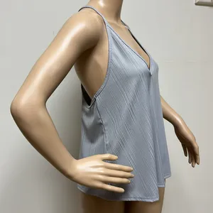 Free People Intimately Free Gray Ribbed Swing Racerback Tank Top Size S thumbnail 5