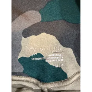 OFFLINE by Aerie Real Me 7/8 Leggings High Rise Camo Green‎ Tan Grey Womens M thumbnail 5