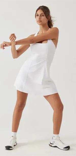 Outdoor Voices Cross Back Dress Size Small Built Shorts Off White Tennis Workout thumbnail 1