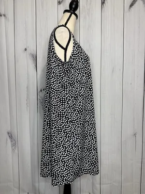 Annalee + Hope Women's Black White Sleeveless Dress Size Large Polka Dot thumbnail 4
