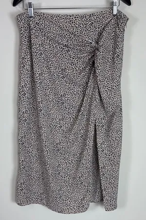 Abercrombie & Fitch Animal Print Twist‎ Waist Midi Skirt Size XLP thumbnail 1