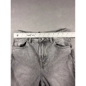 H&M Womens Gray Faded Wash High Waisted Wide Leg Jeans Size 0 Grunge Streetwear thumbnail 6
