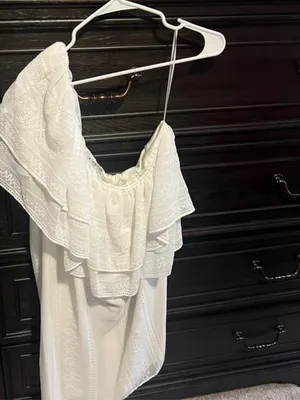 TRINA TURK NWT Phebe One-Shoulder Tier Ruffle White Eyelet Mini Dress Classy XXL thumbnail 11