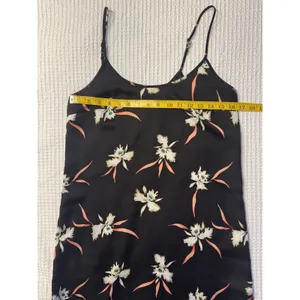 J. Crew Black Floral Tank Dress Side Slit Adjustable Straps Midi Whimsy Goth thumbnail 3