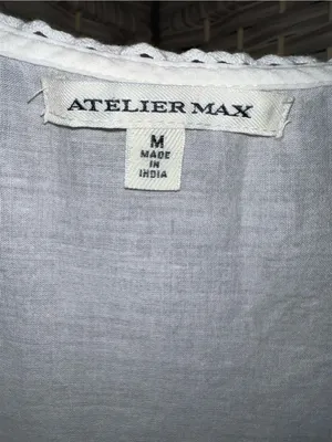 Atelier max White Embroidered Sleeveless Peplum Top thumbnail 4