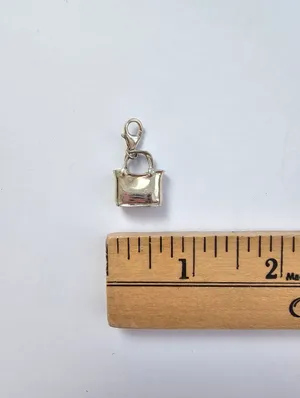 Coldwater Creek Silver Tone Tote Handbag Clip On Charm Pendant 925 Lobster Clasp thumbnail 3