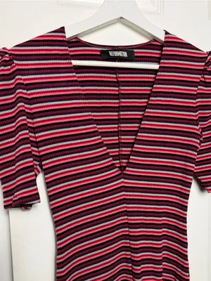 Reformation Striped V-Neck Top thumbnail 4