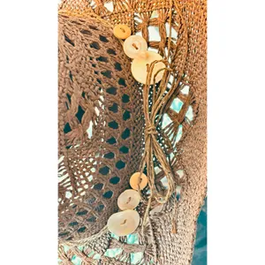 Pugs Western Cowgirl Boho Southern Rodeo Brown weaved hat thumbnail 3