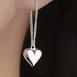 Elegant Silver Heart earrings. Hypoallergenic thumbnail 2