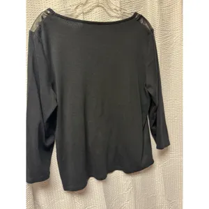 Rafaella Women's 100% Cotton Black Long Sleeve Zipper Accent Shoulder Blouse‎ XL thumbnail 8