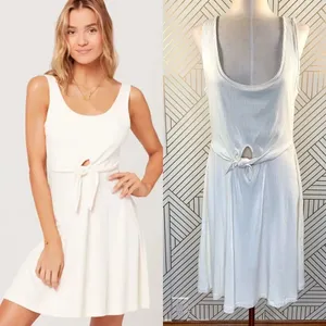 L*Space Topanga Dress in‎ Cream Ribbed Cutout thumbnail 2