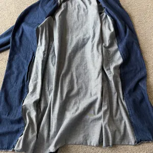 Gap 1969 Womens Medium Wash Denim Trench Coat Belted Frayed Hem Size M Y2K thumbnail 5