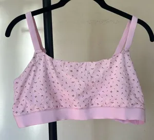 NEW SKIMS‎ PINK FLORAL SCOOP NECK BRALETTE Size L thumbnail 1