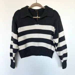 NWT Quince Striped Polo Knit Sweater  thumbnail 4