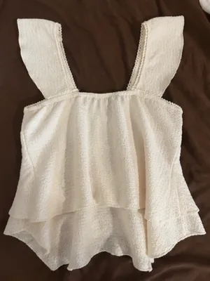 Babydoll Cream Top White thumbnail 2