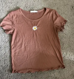 Pink Rose Brown Baby Tee thumbnail 1