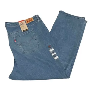 Levi's 724 Jeans Women's Size 26W NWT High Rise Slim Straight Distressed Blue thumbnail 6