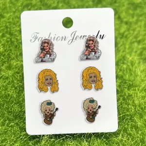 NWT Dolly Parton Earrings Set – Country Music 3 pairs of Stud Earrings thumbnail 3