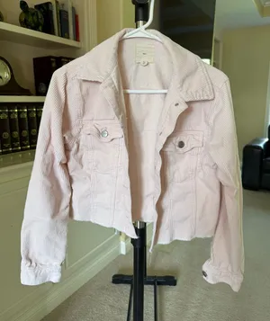 TGLA Blush Pink Cropped Corduroy Jacket thumbnail 1